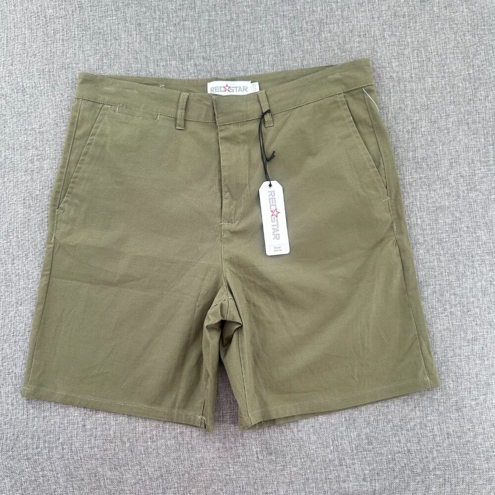 NEW! Red‎ Star Womens Shorts 8/29 Olive Green High Waisted Pockets $88